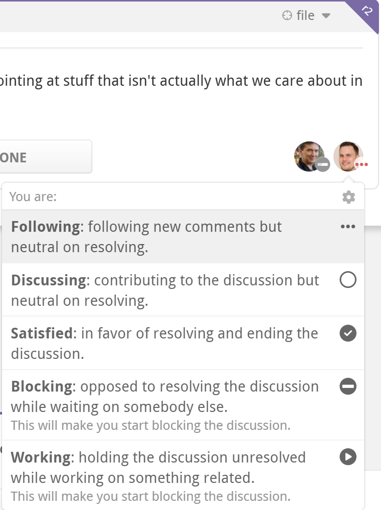 Comment thread disposition