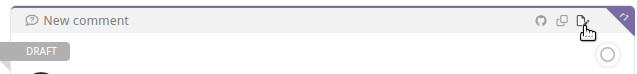 Top of a new comment, with the text editor link selected