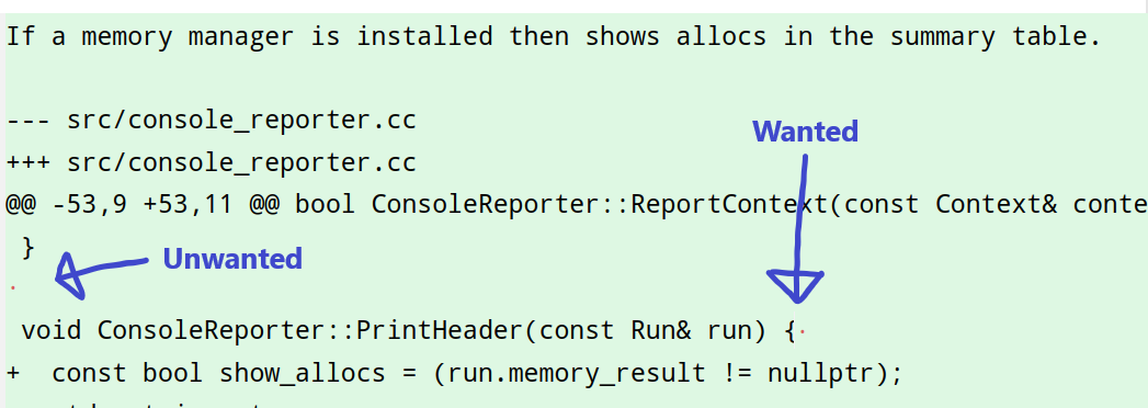 Diff of diff with spaces