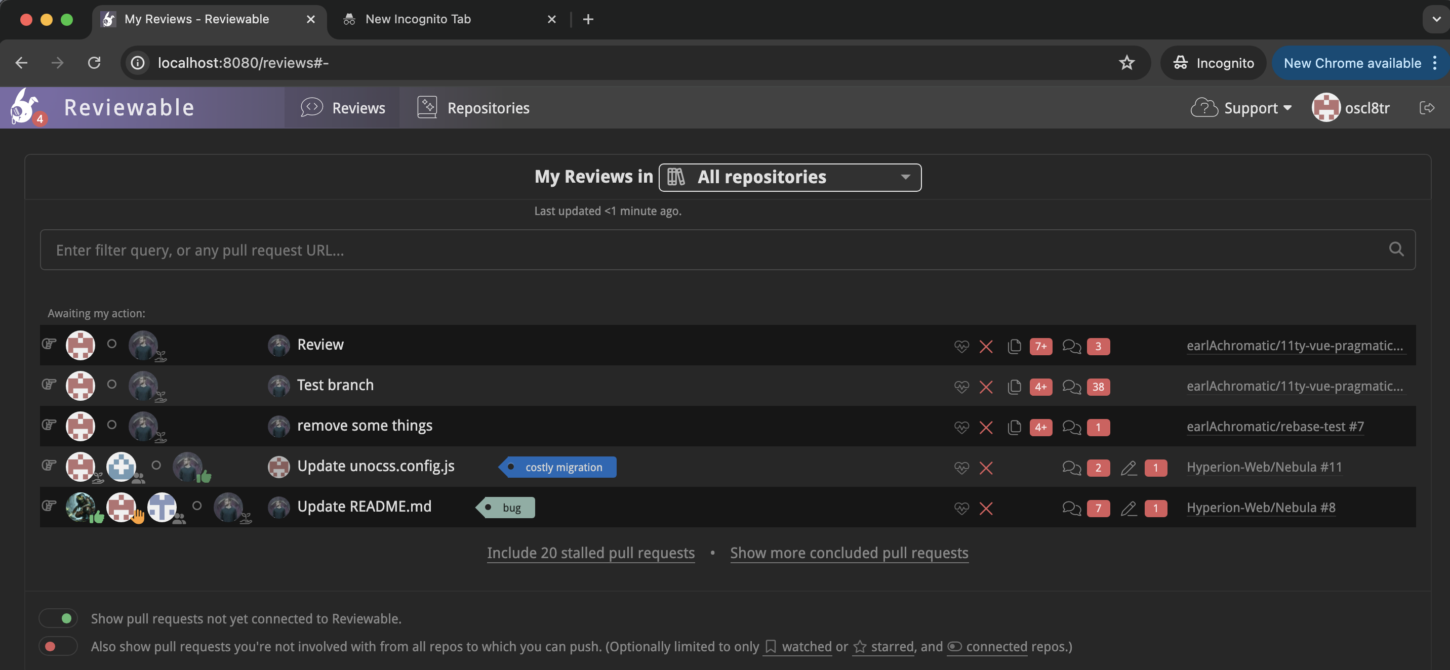 Dark mode dashboard