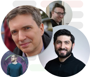 Headshots of 4 team members smiling at the camera